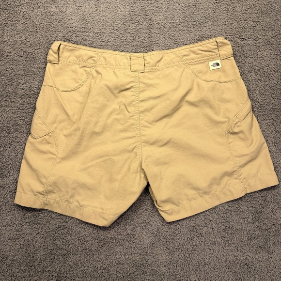 The North Face Shorts Womens 10‎ Khaki Outdoor Hiking Nylon Quick Dry Zip Pocket - Picture 8 of 10